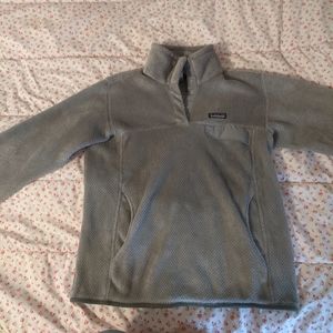 Patagonia Grey 1/4 Button/Snap Up Women's Medium
